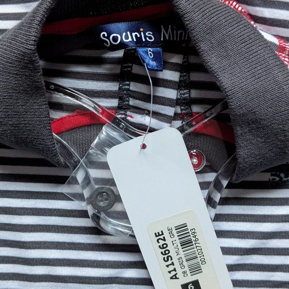NWT Boys (6Y) - SOURIS MINI Long Slv Striped Polo - Picture 5 of 6